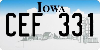IA license plate CEF331