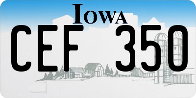 IA license plate CEF350