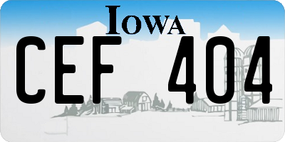 IA license plate CEF404