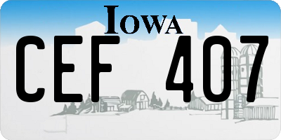 IA license plate CEF407
