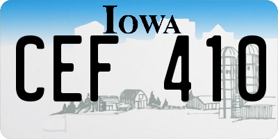 IA license plate CEF410