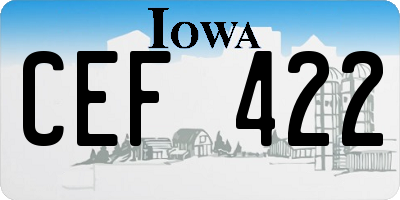 IA license plate CEF422