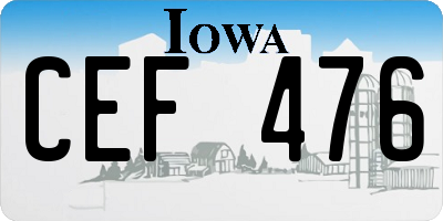 IA license plate CEF476