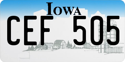 IA license plate CEF505