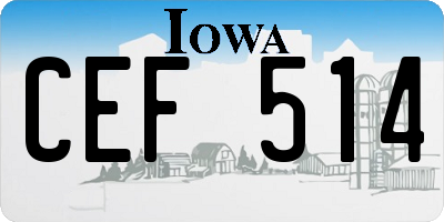 IA license plate CEF514