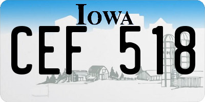 IA license plate CEF518