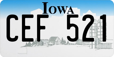 IA license plate CEF521