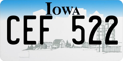 IA license plate CEF522
