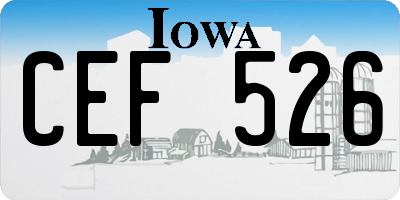 IA license plate CEF526