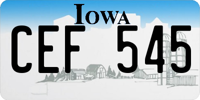 IA license plate CEF545