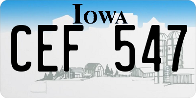 IA license plate CEF547