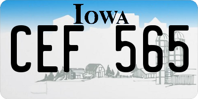 IA license plate CEF565