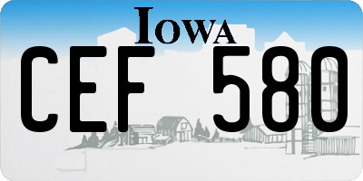IA license plate CEF580