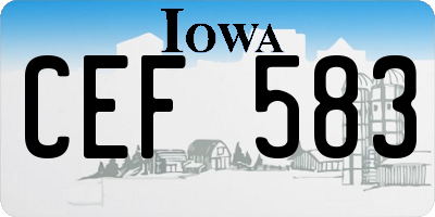 IA license plate CEF583