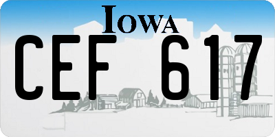 IA license plate CEF617
