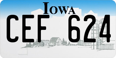 IA license plate CEF624