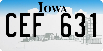 IA license plate CEF631