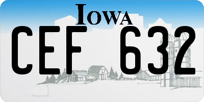 IA license plate CEF632