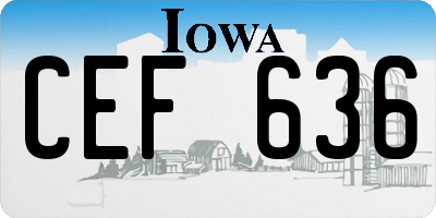 IA license plate CEF636
