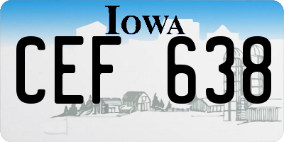 IA license plate CEF638