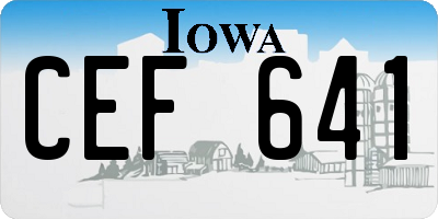 IA license plate CEF641