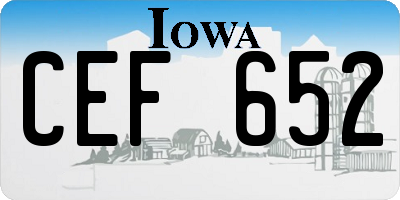 IA license plate CEF652
