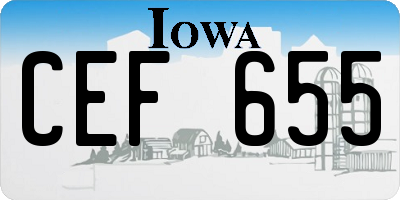 IA license plate CEF655