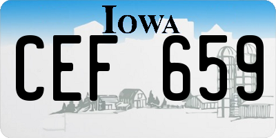 IA license plate CEF659