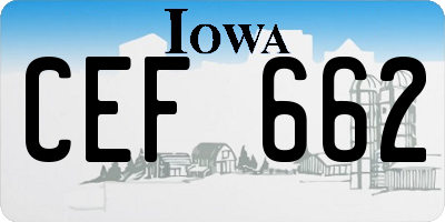 IA license plate CEF662