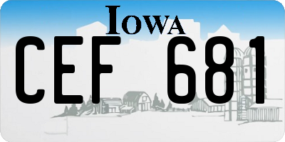 IA license plate CEF681