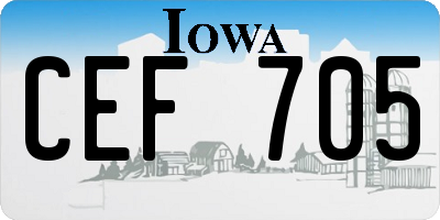 IA license plate CEF705