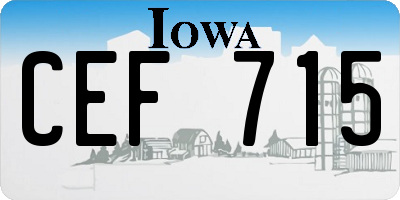 IA license plate CEF715