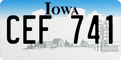IA license plate CEF741
