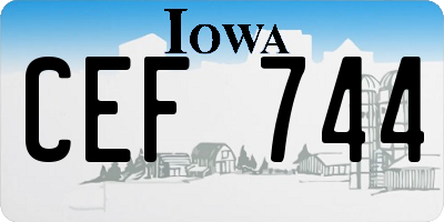 IA license plate CEF744