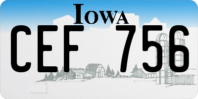 IA license plate CEF756