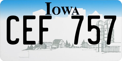 IA license plate CEF757