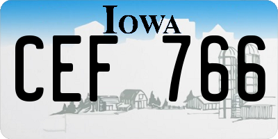 IA license plate CEF766
