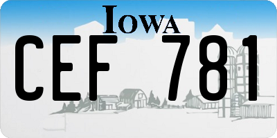 IA license plate CEF781