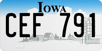 IA license plate CEF791