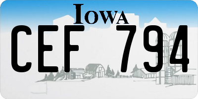 IA license plate CEF794