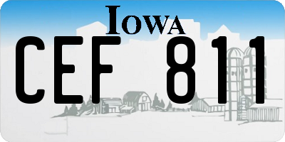 IA license plate CEF811