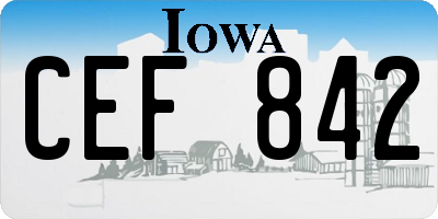 IA license plate CEF842