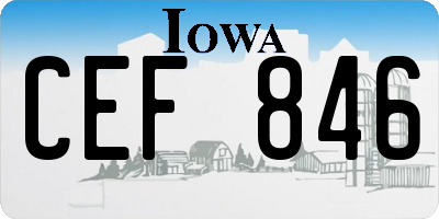 IA license plate CEF846