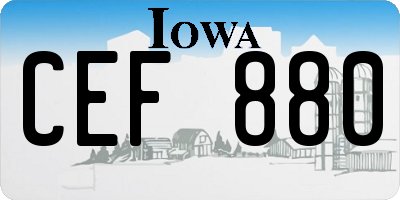 IA license plate CEF880