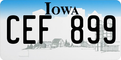 IA license plate CEF899