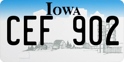 IA license plate CEF902