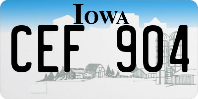 IA license plate CEF904