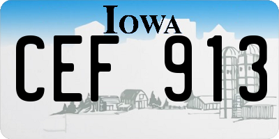 IA license plate CEF913