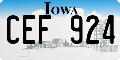IA license plate CEF924