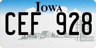 IA license plate CEF928
